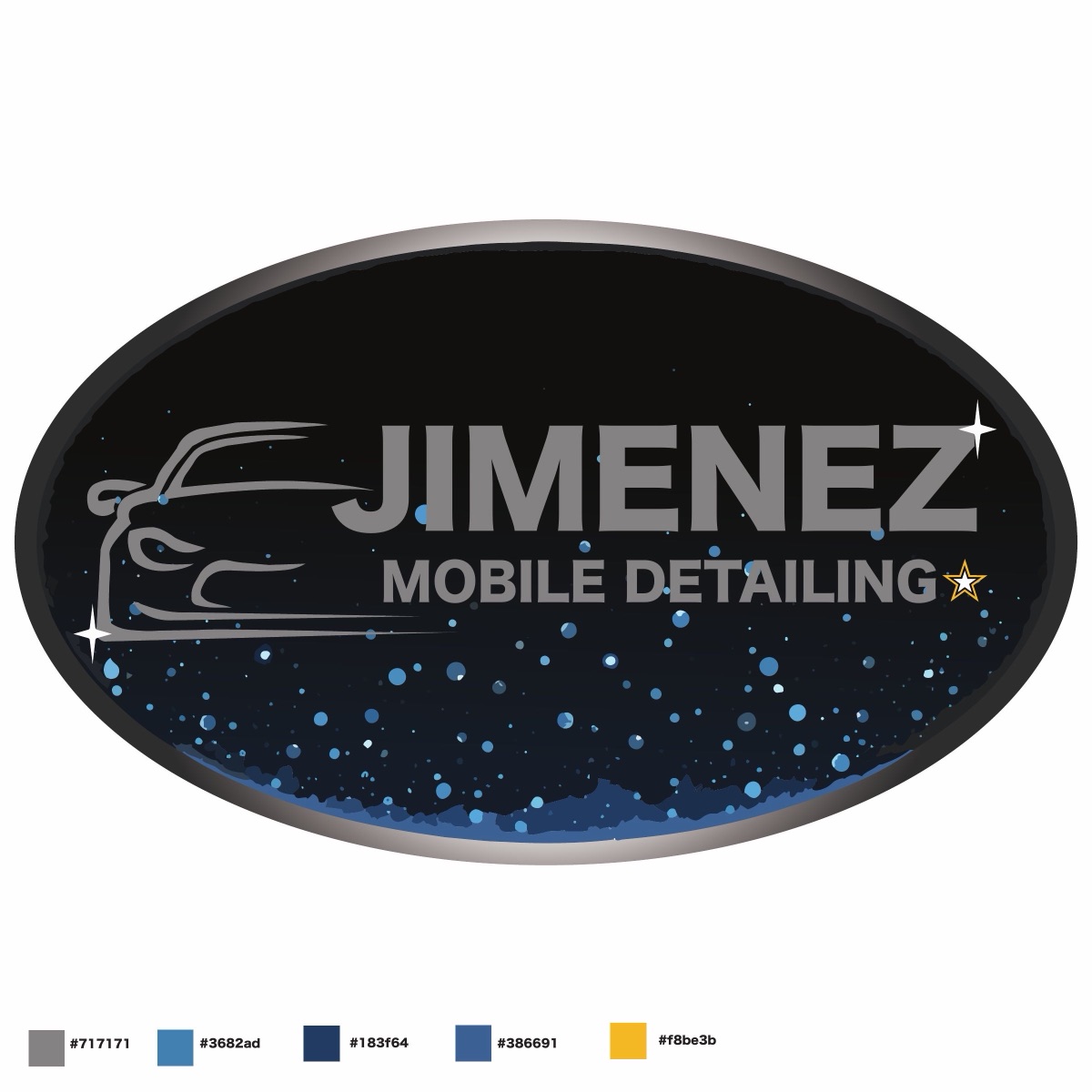Refreshed Jimenez Mobile Detailing logo, oval badge concept, by Julyssa O., first place