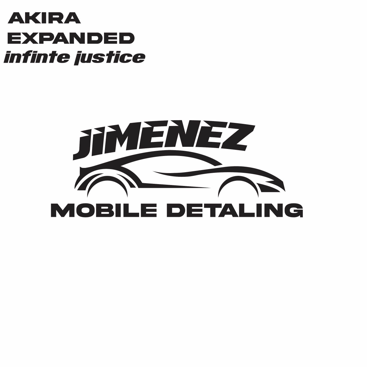 Refreshed Jimenez Mobile Detailing logo, sporty car silhouette wordmark, by Isbeth B., third place